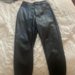 black windsor leather pants